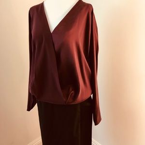 Ramy Brook New York Silk Blouse Burgundy